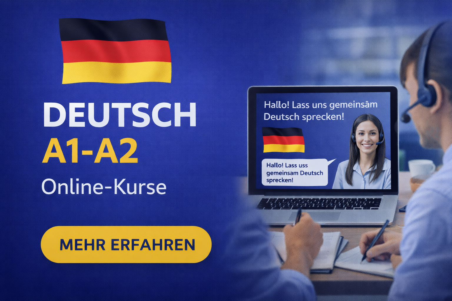 A1-A2 seviyesinde çevrim içi Almanca kurs paketi görseli