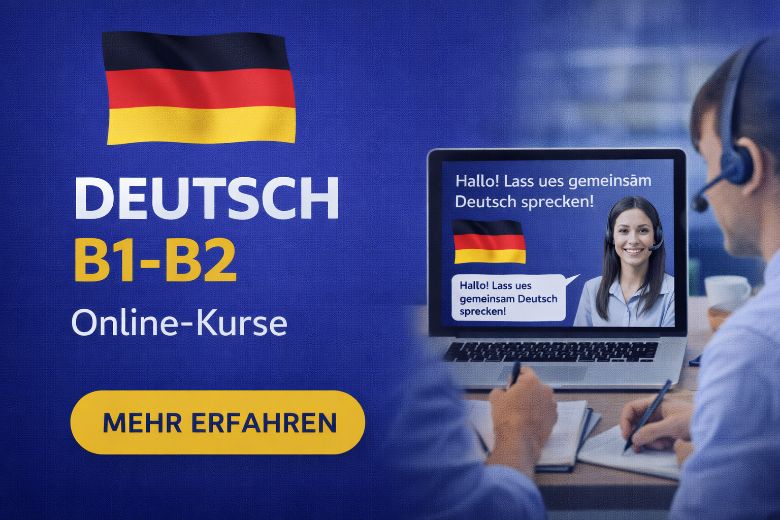 B1-C1 seviyesini hedefleyen çevrim içi Almanca kurs paketi görseli