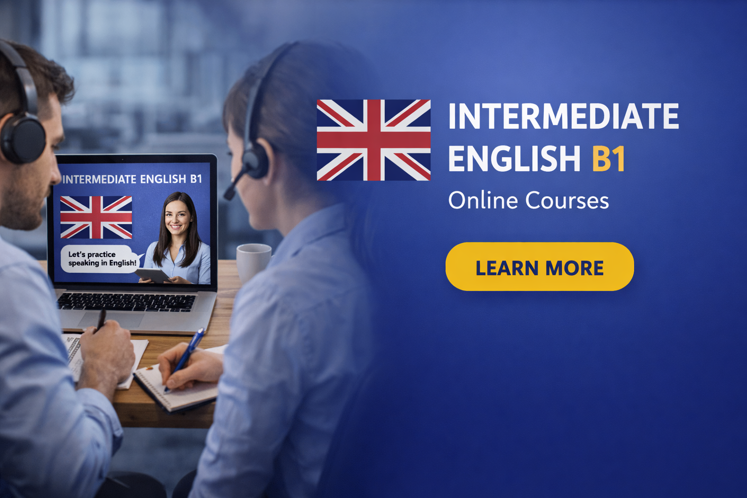 Kurumsal yazışma ve sunum odaklı çevrim içi İngilizce paket görseli