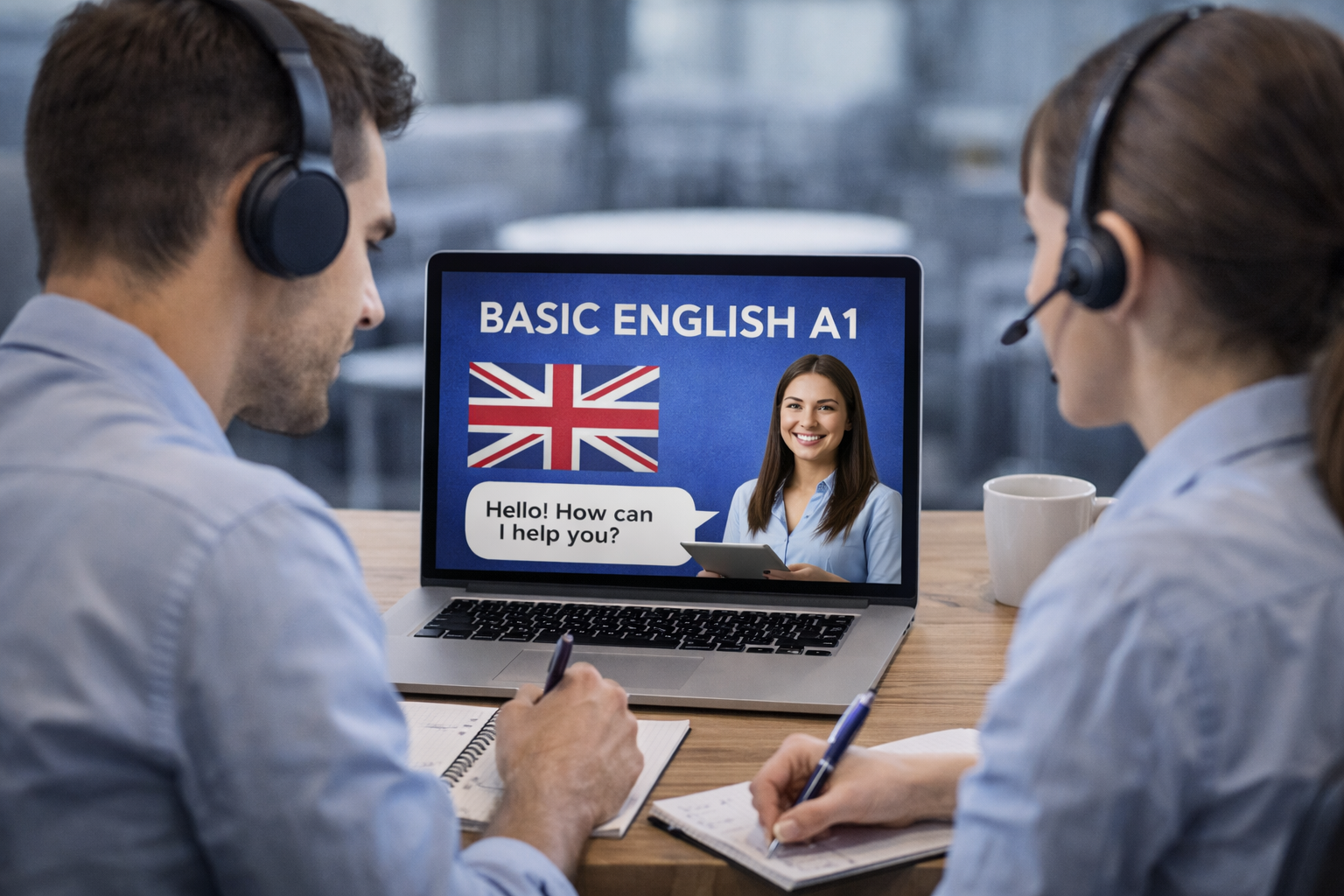 A1-A2 başlangıç seviyesinde çevrim içi İngilizce ders görseli