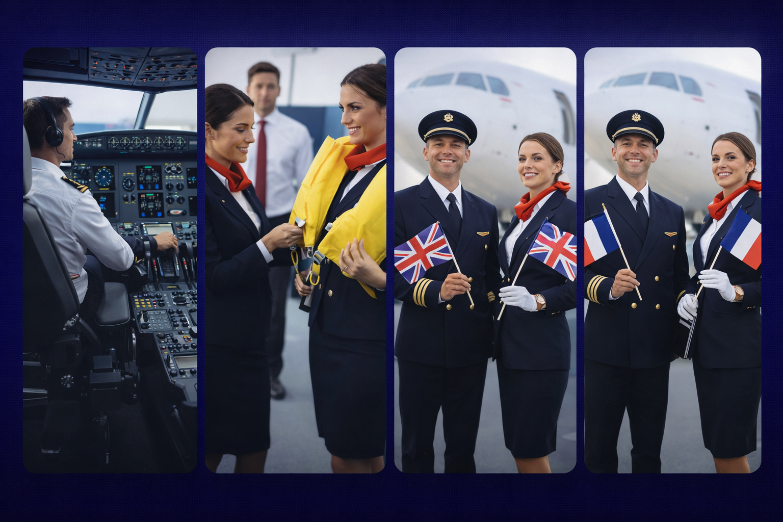 Sivil havacılık İngilizcesi modüllerini birlikte gösteren katalog görseli